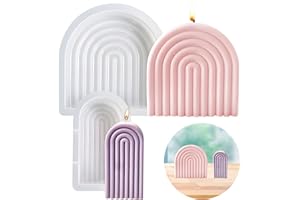 APOMOONS Pack of 2 Rainbow Bridge Candle Moulds, Silicone Scented Candle Mould for Candle Making, Making Casting Molds for Birthday Valentine's Day Wedding Party Decor Home Decoration DIY Soap Candles