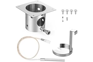 AOREWTGGH Fire Burn Pot and Hot Rod Ignitor Replacement Parts for Traeger,Pit Boss Pellet Grill Burner, Fire Burn Pot Kit for Z Grills, Stainless Steel Pit Boss Fire Burn Pot, Fire Burn Pot with Screws and Fuse