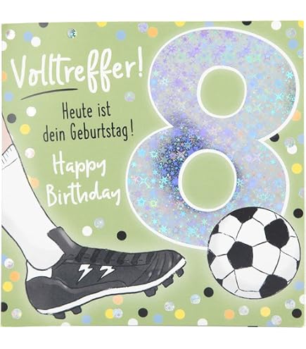 Nigel Quiney Geburtstagskarte Für Ihn | Fußball-Design Mit Goldfolie | 15x15 Cm, Recycelbar