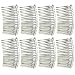 8 PCS 20-Teeth Stainless Steel Metal Wire Teeth Hair Pin Comb for DIY Bridal Headdresses Veils Crafts Silver