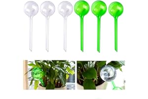 Himtop 6 Pcs Plant Self Watering,Water Bulbs for Plants.1.96inch S Size Automatic PVC Watering Globes, Drip Irrigation Device Self Watering System for Your Indoor Outdoor Plants (Green & White)