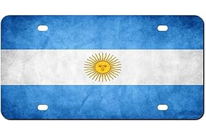 Higoss Marco de matrícula de la bandera de Argentina, placa de matrícula de metal de aluminio delantero, etiqueta de automóvil para automóvil, marco decorativo de la cubierta de la placa de matrícula