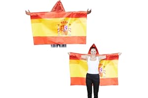 UOQO Lot de 2 grands drapeaux espagnols de 9,1 x 1,5 m, pour décoration de jeux internationaux, drapeaux du monde