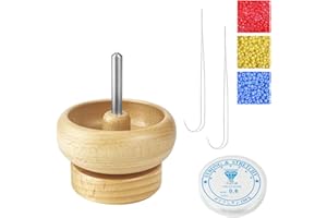 Toivize Bead Spinner, Wooden Clay Bead Spinner DIY Making Bead Spinner Kit with Multicolored Beads, Elastic Line, Beading Needle for Jewelry Making
