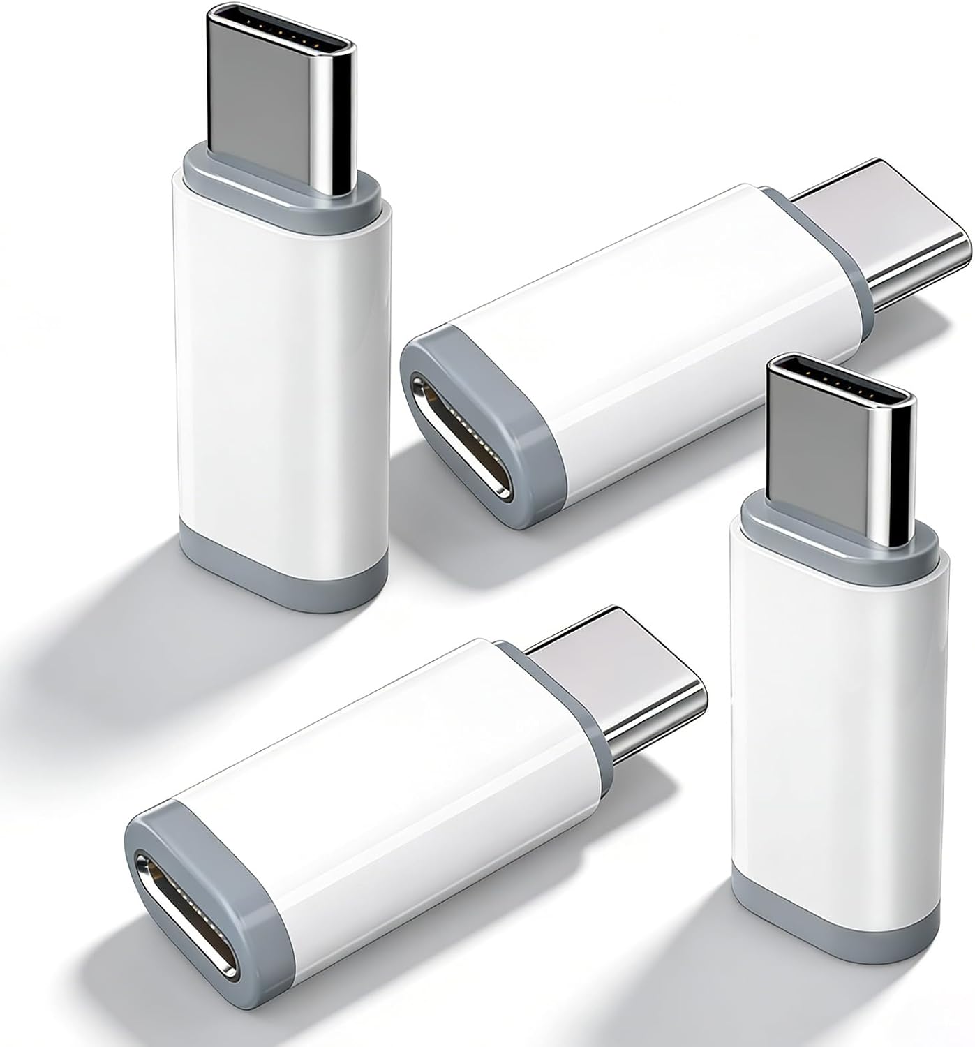 4 Pack iPhone to USB C Adapter for Lightning Female to Type C Male Connector Adaptor Only Support Charging & Data Sync Compatible with iPhone 17/16/15 Pro Max Plus, iPad/Air, Galaxy, Not for Audio/OTG