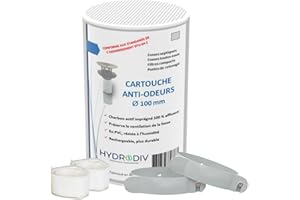 HYDRODIV - Filtre Anti-Odeurs Fosse Septique - Kit Montage En Colonne Inclus - Rechargeable - Charbon Actif - Fosse Septique Entretien - Installation Facile - Durable - Fabriqué En France - Gris
