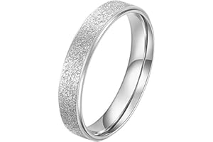 PAURO Bague Alliances pour Femme en Acier Inoxydable