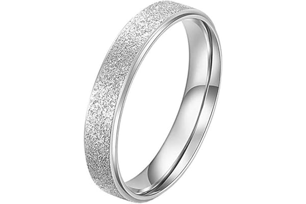PAURO Bague Alliances pour Femme en Acier Inoxydable