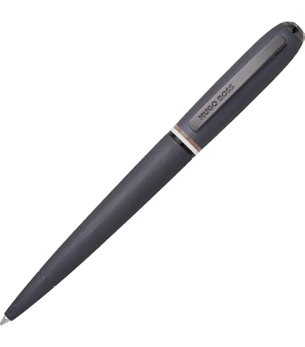 Hugo Boss Contour Iconic Stylo-Plume Noir - Laiton Et Aluminium, Plume M