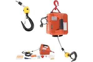 CDZHLTG Elektrische Seilwinde 500KG, 1500W Elektrischer Seilzug Tragbarer Winden Hebezeuge 230V mit Drahtlose Fernbedienung 7.6m/25ft Maximale Hubhöhe für Anheben 5M/min
