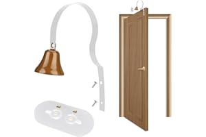 KOXXUD Shop Owner Bell, Retro Wall Mounted Metal Warning Door Bell with 1 Strong Screw Sticker, Shop Bell Doorbell for Home Textiles, Shops, Restaurants, Bars, Hotels (White)