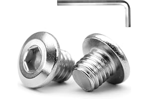 MINHER M6 x 8mm 20Pcs Tête Plate Vis D’assemblage à Six Pans Creux, Acier Inoxydable A2 V2A, Boulons de Meubles, Filetage Complet (Avec Clé Hexagonale)