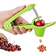 zukent Cherry Pitter Cherry Pip Remover Cherry Stoner Olive Pitter Remover Olive Pitter Remover with Stainless Steel Rod Good Grips Handle for Cheeries, Grapes, Cranberries, Jujubes