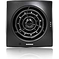 Fantronix ENVIRO Black Bathroom Extractor Fan, Operation with Light Switch and Run-on-Timer. Wall or Ceiling Mountable, Fascia Size: 158x158x26mm, 99mm diameter vent