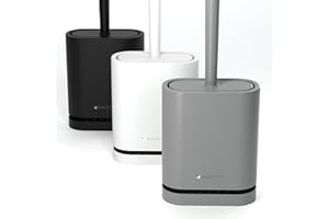 SAVEGA Szczotka do WC z silikonu, do montażu na ścianie, bez wiercenia, uchwyt na szczotkę toaletową, szczotka do toalety, uchwyt na szczotkę toaletową, kolor szary