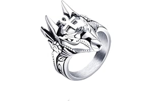 HIJONES Men's Stainless Steel God Anubis Ankh Cross Ring