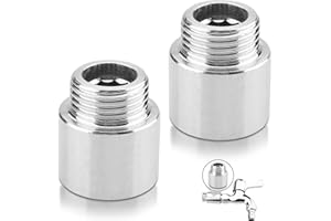 MALOUSUN 2 prolunghe per rubinetto, 1/2 pollici, valvola angolare da 1/2 pollici, autosigillante, prolunga per rubinetti, valvole ad angolo, soffione doccia, raccordo filettato, collegamento acqua