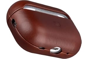 Maogoam Etui skórzane do AirPods Pro 2 z przyciskiem Sync, prawdziwa roślinnie garbowana skóra bydlęca Case do AirPods Pro 2. generacji 2022, eleganckie wzornictwo, przednia dioda LED,