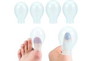 Hpmjz 4-teilige wasserdichte Zehen- und Fingerabdeckung Silikon Zehenschutz wiederverwendbarer Nagelschutz aus Silikon gegen Fingerrisse zum Baden für Pediküre Maniküre Nagelpflege (2 groß, 2 klein)