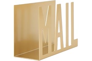TOPINCN Support D'organisateur de Courrier en Métal pour Bureau, Support de Courrier de Bureau au Design Creux élégant pour Factures, Lettres, Papiers, Idéal comme Pendaison de (GOLD)