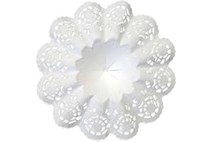 Kunze Biedermeier-Polsini Bianchi, 25 Pezzi, Taglia 8, Ø, Carta Laminata Resistente all'umidità, Außendurchmesser: 18 cm, unità