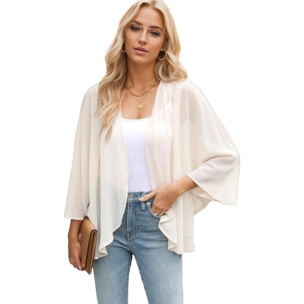 Cardigan Kimono Florynova Femme - Imprimé Floral, Coupe Ample - Mousseline Léger - Printemps/Été