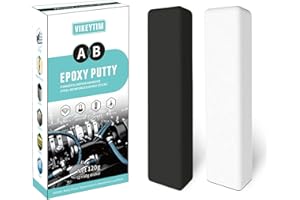 VIKEYTIM Mastic Epoxy, 120g Pâte à Réparer Multi-Usages Pâte Epoxy bi-composante pour Collages Sur de Multiples Matériaux Métal, Plastique Dur, Pierre, Bois, Céramique (Noir)