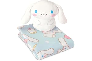 Northwest Cinnamoroll Sweet Treat Cinnamaroll Hugger Pillow & Silk Touch Throw Blanket Set, Stuffed Animal, 50x60 inches and 11 inch Plushie