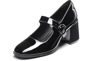 Dream Pairs Escarpins pour Femme - Plateforme épaisse Mary Janes - Boucle - Appartements - Bouche Plate - Japonais - Mignon - Chaussures de Princesse Lolita