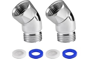 DHISPERARES 2 Pezzi Doccetta Adattatore per Doccia Soffion 90°, 1/2 Angolare Connettore Gomito, 1/2" Raccordo a Gomito per Doccetta