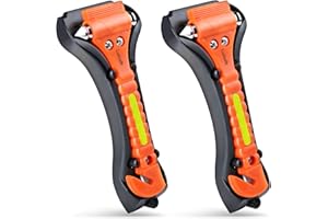 Luxtude Car Window Breaker and Seatbelt Cutter, Car Emergency Escape Tool with Glass Breaker Seat Belt Cutter, 2-in-1 Car Safety Hammer, Premium Carbon Steel Automotive Life Rescue Tools Kit, 2 Packs.