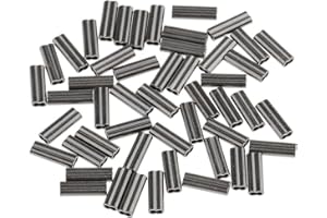 SM SunniMix 50pcs Mini Klemmhülsen Angeln Crimphülsen Quetschhülsen Angeln Zubehör, 1 mm Bohrung