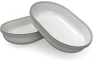 Sure Petcare SureFeed Napf-Set (2 Stück) mit integrierter Dichtung, kompatibel mit SureFeed Microchip Futterspender, funktioniert für Nass- und Trockenfutter, hält Lebensmittel frisch, grau