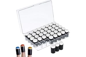 Adifare Finger Painting Sponges with Storage Box, 40Pcs Finger Sponge Daubers Set for Painting Drawing Ink Crafts Chalk