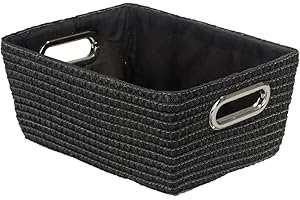 WENKO Cestino cromo nero - cestino per il bagno Capacità: 4.68 l, Polipropilene, 28 x 12 x 19.5 cm, Nero