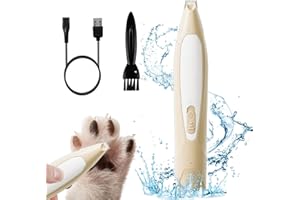 ‎MOKEUM Hundepfoten-Trimmer, Haustier-Fußhaarschneidemaschine mit LED-Licht, wiederaufladbarer geräuscharmer Katzenhaarschneider für die Fellpflege von Tierhaaren um Pfoten, Augen, Ohren, Gesicht, Rumpf