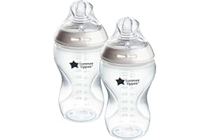 Tommee Tippee biberon anti-colica Natural Start 340ml, con tettarella simile al seno materno, valvola anti-colica, autosterilizzante, 2 pezzi