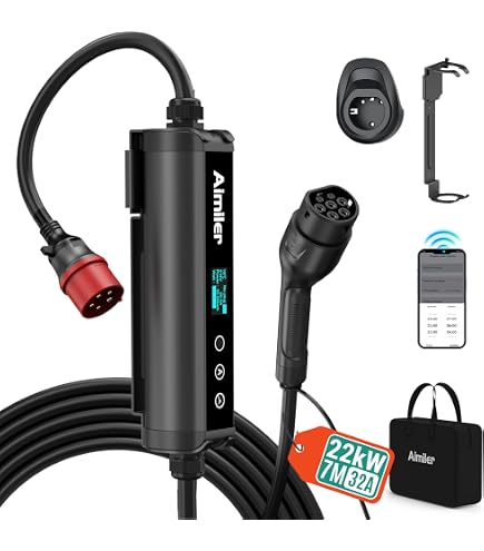 HiEVcar Câble De Recharge Voiture Électrique Type 2 22kW 32A Triphasé – 5m – Charge Rapide Et Sûre