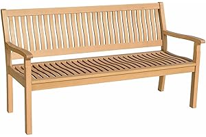Tarrington House Panca da giardino Bolton, legno di eucalipto resistente alle intemperie, con poggiabraccia, schienale, adatta per esterni, gastronomia, giardino, terrazza, balcone, 160 x 69 x 88 cm