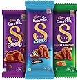 Cadbury Dairy Milk Silk Chocolate Bar Small Combo (1 x Silk Oreo 60 g, 1 x Silk Bubbly 50 g, 1 x Silk Roast Almond 58 grams)