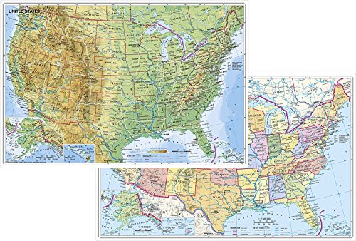 Preisvergleich Produktbild USA physisch / politisch - DUO-Schreibunterlage