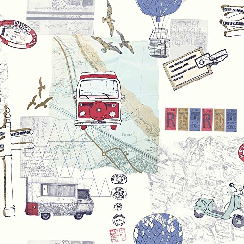 Arthouse889700 Backpacker Wallpaper, Red/Blue