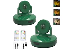 VIGMOJ 2Pack Rechargeable Spotlight with Remote, Wireless Picture Light with Timer Dimmable, 3 Color Modes Puck Lights for Paintings Dartboard Artwork