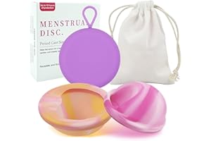 LFBEST Krążki menstruacyjne, wielokrotnego użytku, w 100% z silikonu medycznego, z kieszeniami do przechowywania, alternatywa dla aktywnych kobiet, do uprawiania sportu, pływania, rozmiar S + L