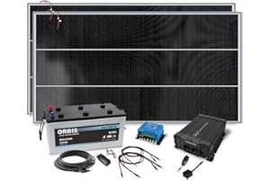 BASBA Insel Solaranlage PV-Anlage 1500W AC mit Panelen, Batterie, Victron Laderegler, Sinus Wechselrichter