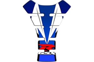 FOOQS Tankpad Sticker, Protection de Reservoir Moto Autocollant en Gel Polymer compatible pour Suzuki GSXR 600 750 1000 (Bleu)