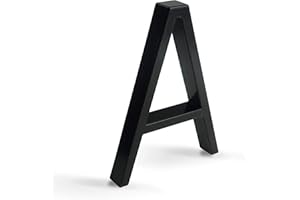 HASWARE Número De Casa Flotante: 5 Pulgadas (12cm) Números De Puertas Modernos - SeñAlizacióN Para La Oficina De Correos De La Calle (A, Negro)