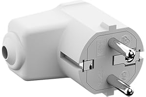 BACHMANN Fiche coudée de montage blanche, CEE 7/7 2 pôles avec contact de protection