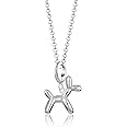 Lily Charmed - Balloon Dog Pendant Necklace 925 Sterling Silver, 18ct Gold Plated with 18 Inch Chain
