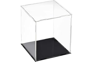 TOP-VIGOR Vitrine Transparente en Acrylique – 25 x 25 x 30cm Boîte De Protection Anti-Poussière À Assembler – Cube D’Exposition pour Figurines Jouets Objets De Collection Rangement Maison